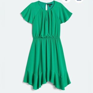 Maggy London, Stitch Fix brand-green pleated key hole dress